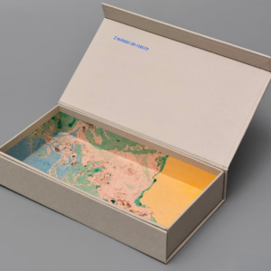 Custom Magnetic Rigid Book-Style Box with Illustrated Interior Liner