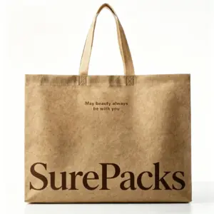 Custom Kraft-Look Reusable Non-Woven Tote Bag