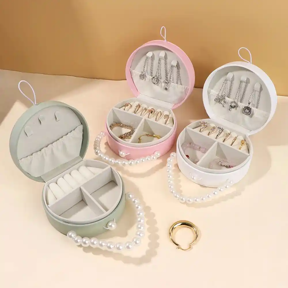 Pearl-Handle Mini Travel Jewelry Case - Image 5
