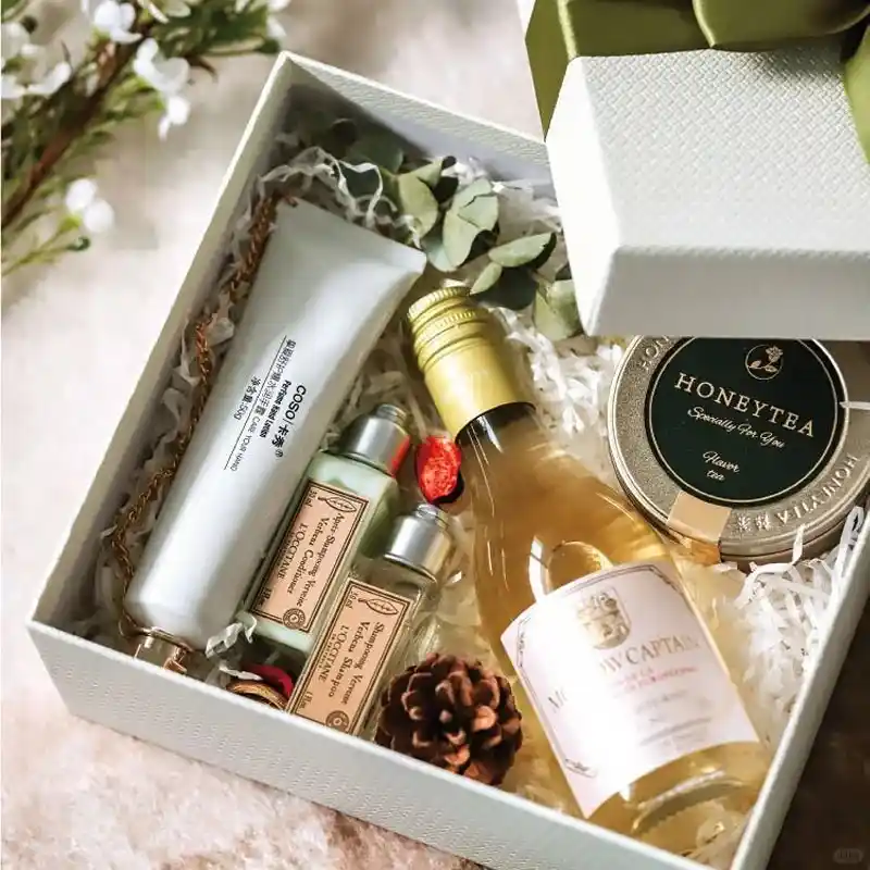Elegant White Gift Box Collection with Sage Satin Ribbon - Image 4