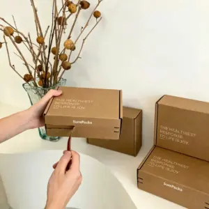 Custom Eco-Friendly Kraft Tear-Strip Corrugated Shipping Box