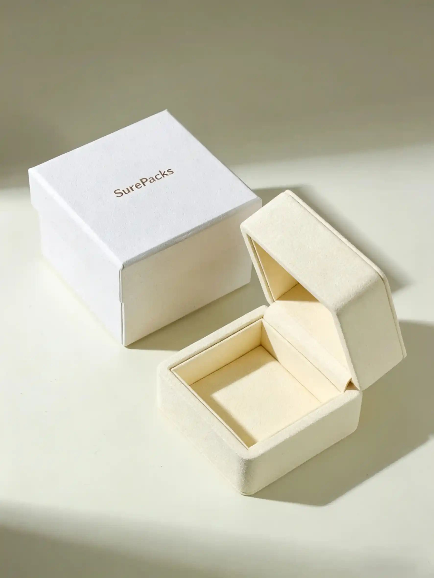 Luxury Leatherette Hinged Jewelry Box Set with Outer Protection Box