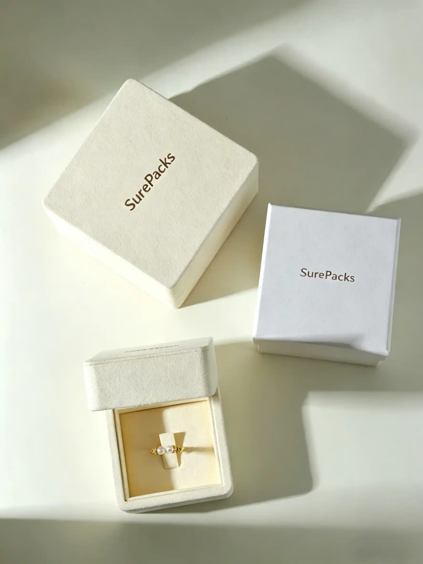 Luxury Leatherette Hinged Jewelry Box Set with Outer Protection Box - Image 2