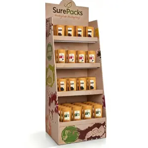 Custom Slanted Eco-Kraft Retail Floor Display Stand