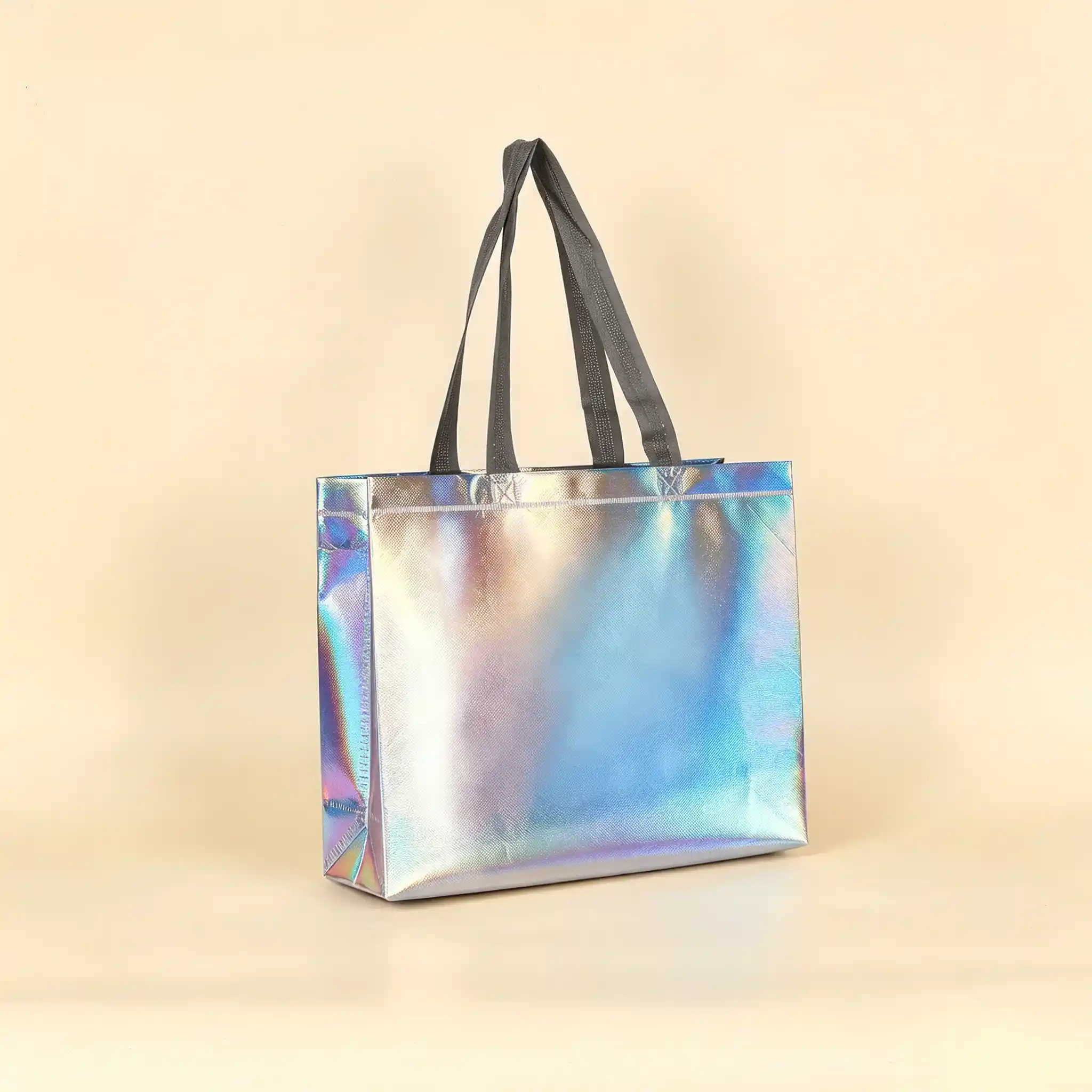 Premium Holographic Reusable Non-Woven Tote Bag - Image 2