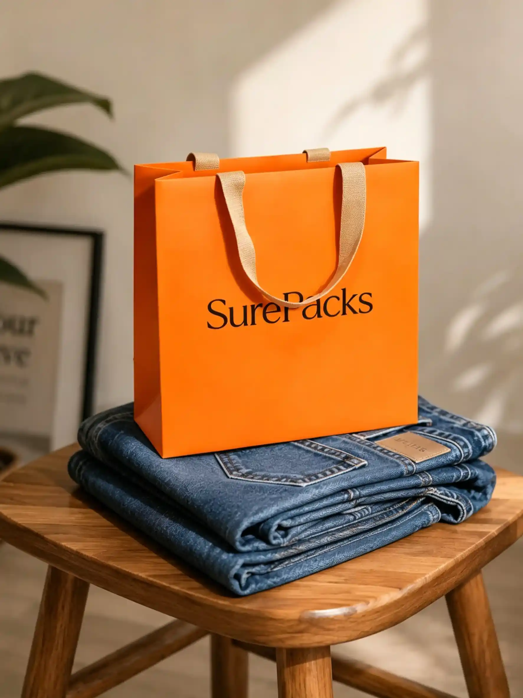 Contemporary High Quality Clothing Shopping Bag White Label