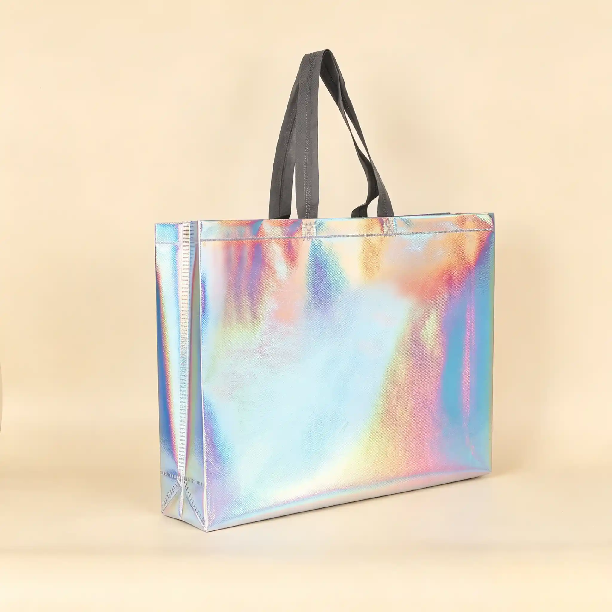 Premium Holographic Reusable Non-Woven Tote Bag - Image 3