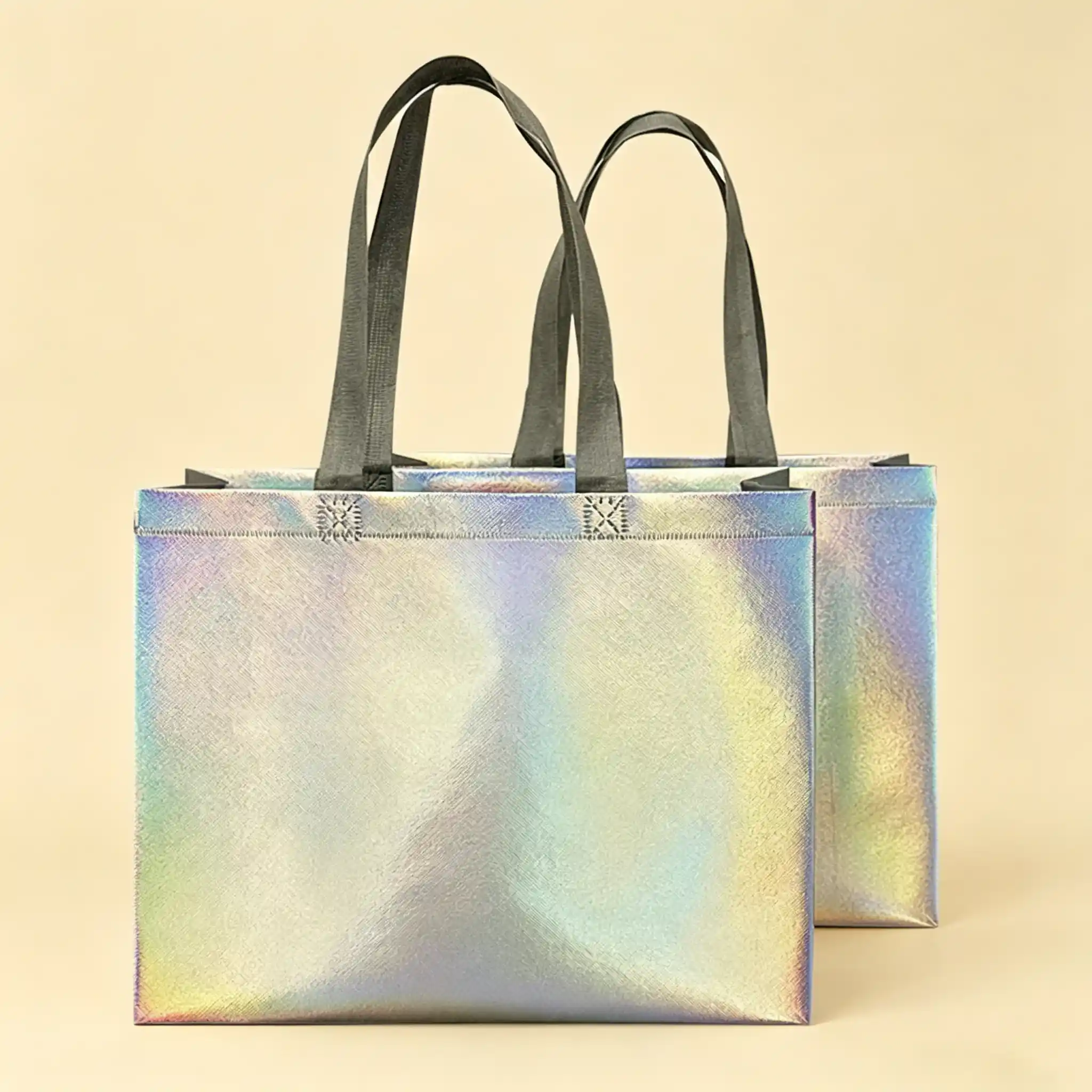 Premium Holographic Reusable Non-Woven Tote Bag