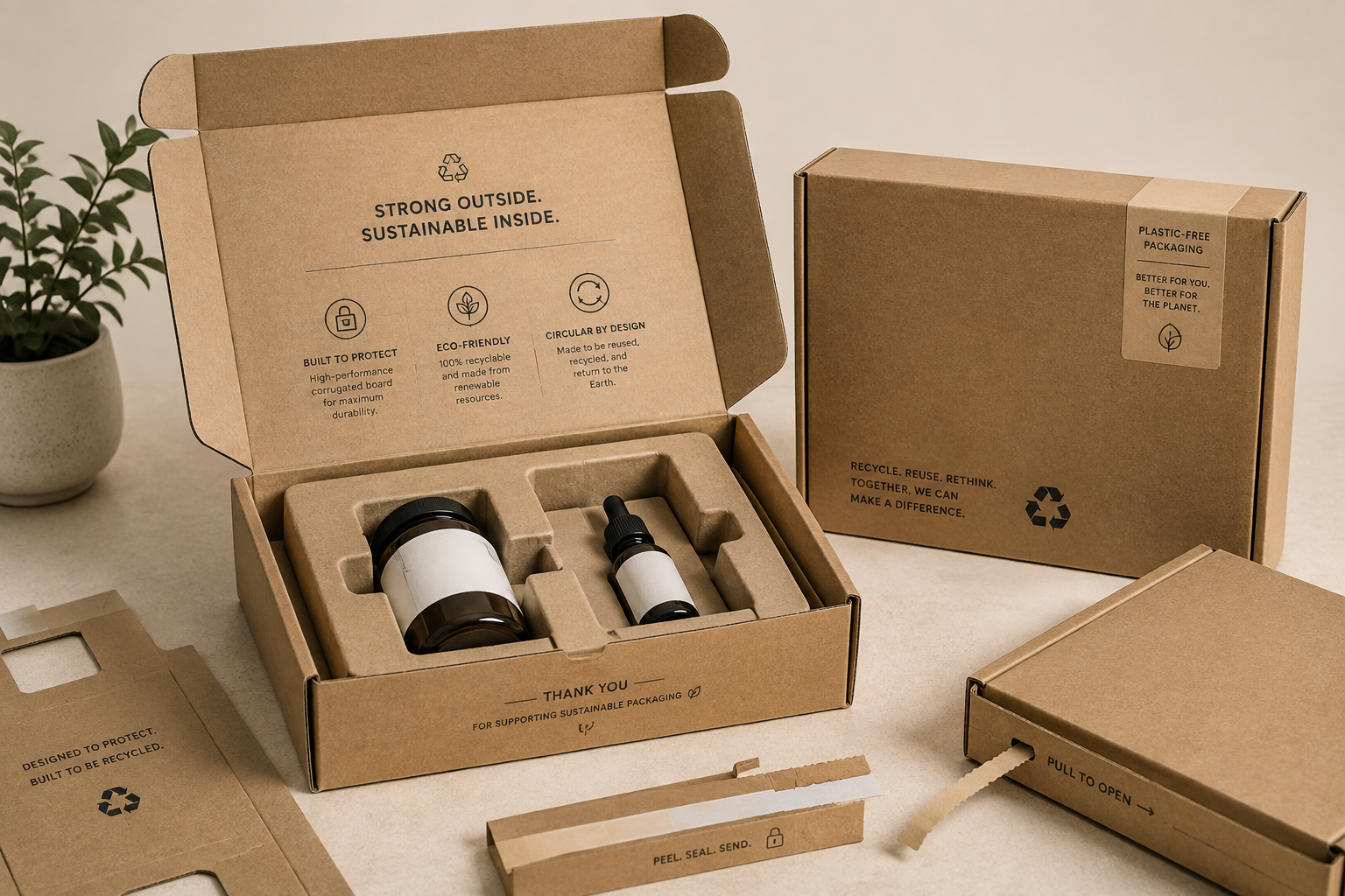 High-performance eco-friendly Kraft mailer boxes by SurePacks